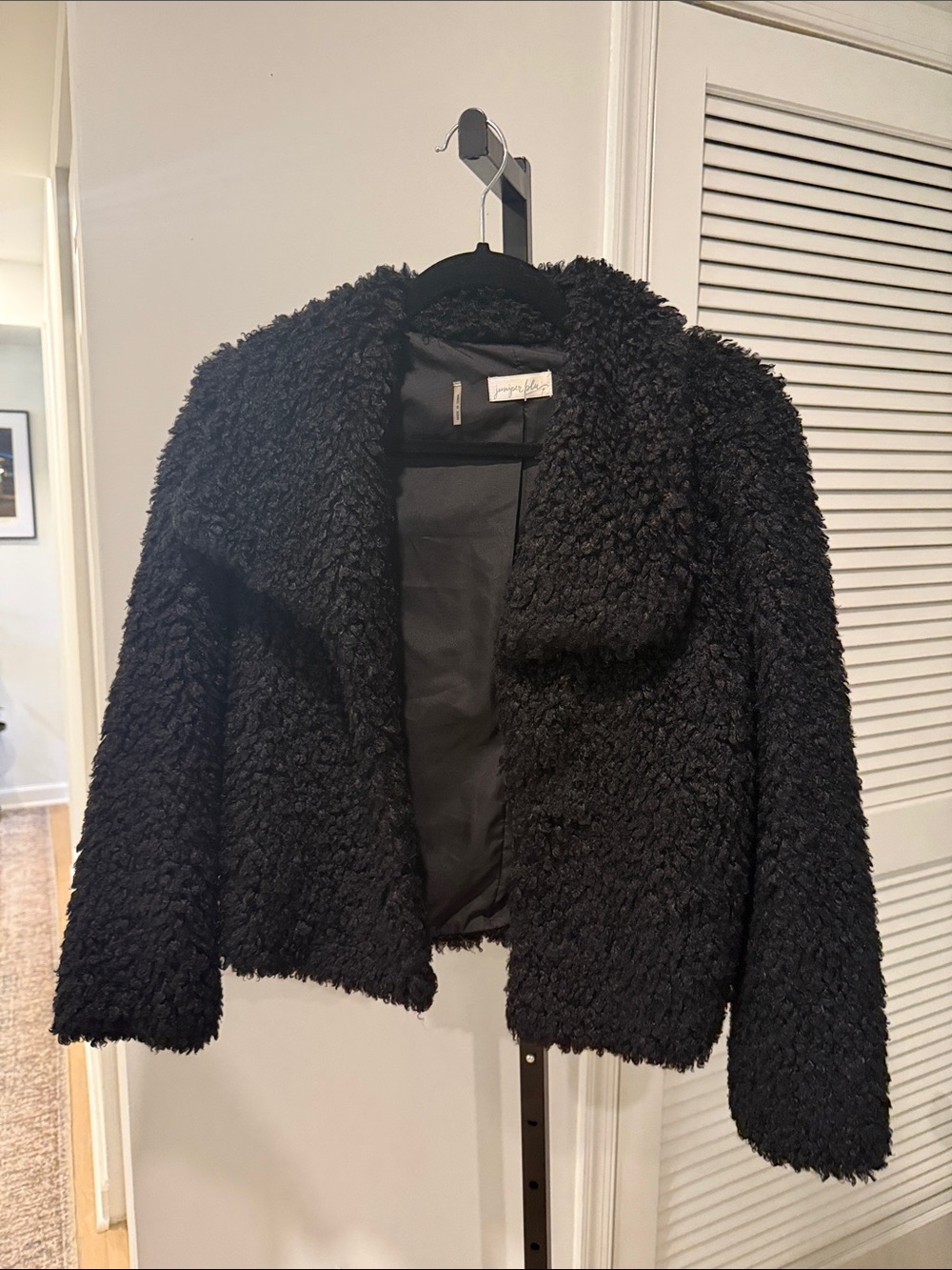 Juniper Blu Sherpa Black Fur Jacket